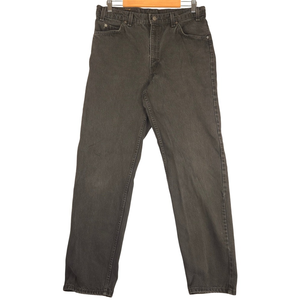 Vtg Levis 555 Relaxed Fit Straight Leg Jeans Orange Tab Black 36x34 (Fits 34x33)